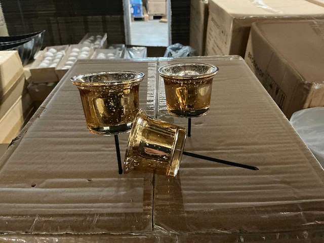 Partij waxineglass d6,5xh11,5cm on stick champagne kleur (864x) - afbeelding 3 van  5