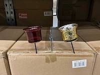 Partij waxineglass gold&red d6,5/h11,5cm on stick (863x) - afbeelding 1 van  2
