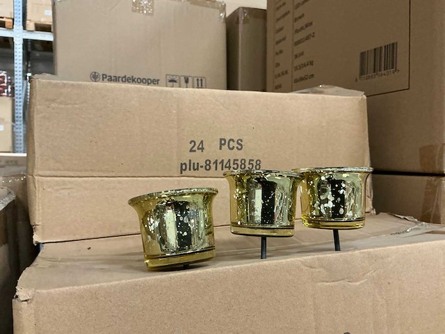 Partij waxineglass on stick champagne d6,5/h11,5cm (264x) - afbeelding 1 van  3