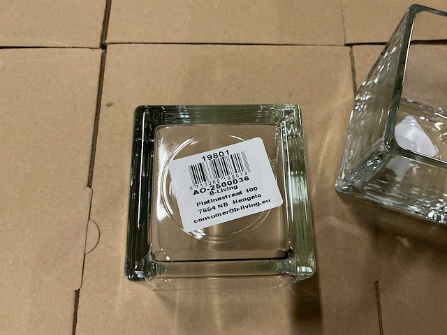 Partij waxinelicht houders 8x8xh8cm (1436x) - afbeelding 3 van  5