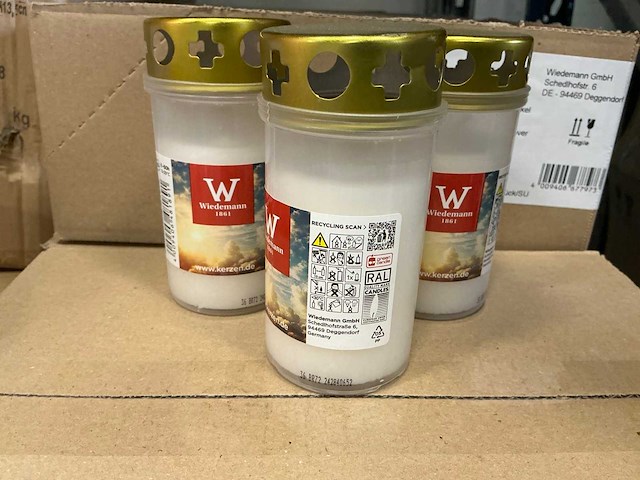 Partij wiedemann cemetery light with cover wit 50h (880x) - afbeelding 1 van  2