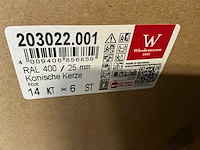 Partij wiedemann conische kaarsen 15h rood&wit (672x) - afbeelding 3 van  3