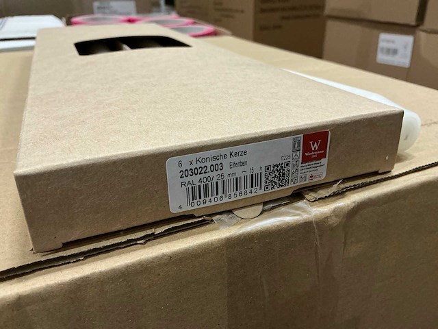 Partij wiedemann conische kaarsen set/6 ral 400/25mm ivoor 15h (70x) - afbeelding 2 van  4