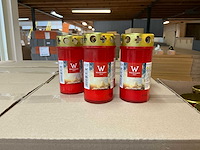 Partij wiedemann grafkaarsen rood met deksels brand 50uur (2300x)
