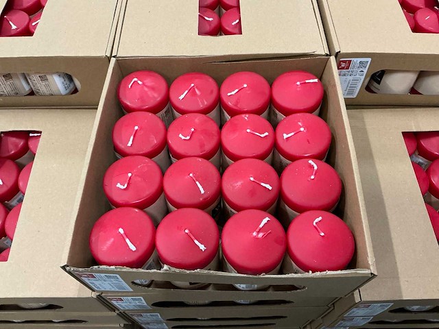 Partij wiedemann stompkaarsen 21h ral 80/58mm rood (640x) - afbeelding 2 van  4