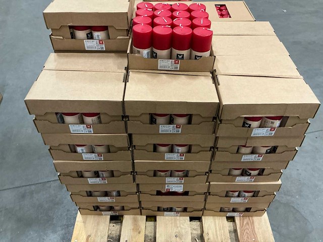 Partij wiedemann stompkaarsen 40h ral 120/58mm rood (512x) - afbeelding 3 van  4