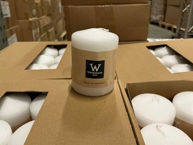 Partij wiedemann stompkaarsen ral 80/58mm wit 21h (464x) - afbeelding 1 van  4