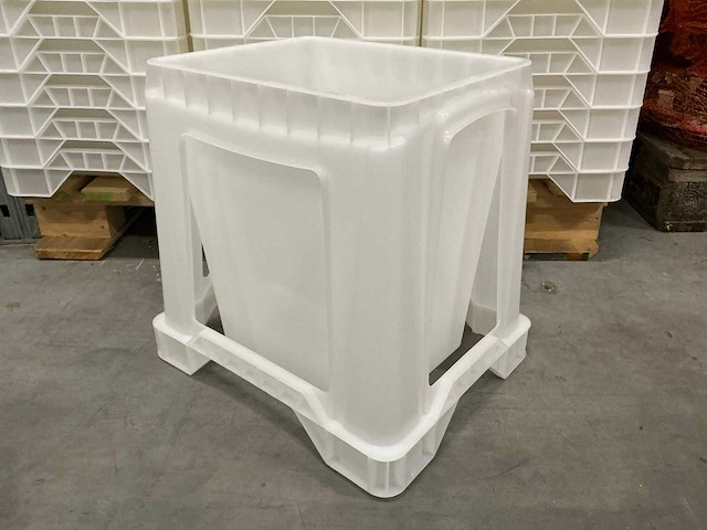 Partij witte kunststof bloemenemmers (205x) - afbeelding 3 van  4