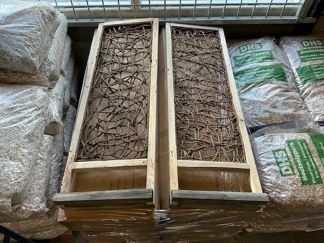 Partij wooden partition panel 40x125cm (12x) - afbeelding 1 van  4