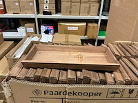 Partij wooden tray eden 35x15,5x3cm with slanted edge light brown (160x) - afbeelding 3 van  5
