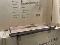 Partij wooden tray eden 60x20x4cm with slanted edge light brown (275x) - afbeelding 1 van  5