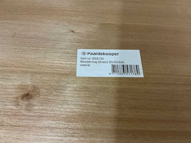 Partij wooden trays stratos 30x30x3cm natural (240x) - afbeelding 3 van  5