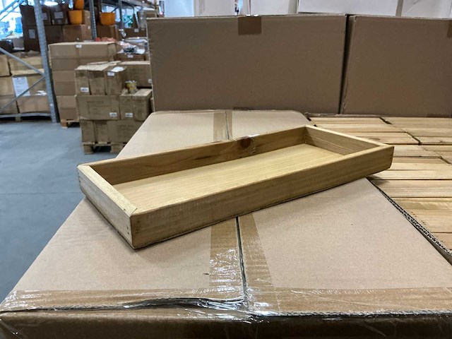 Partij wooden trays stratos 35x15x3cm natural (240x) - afbeelding 1 van  4