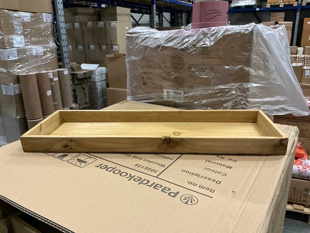 Partij wooden trays stratos 60x20x4cm naturel (72x) - afbeelding 1 van  5