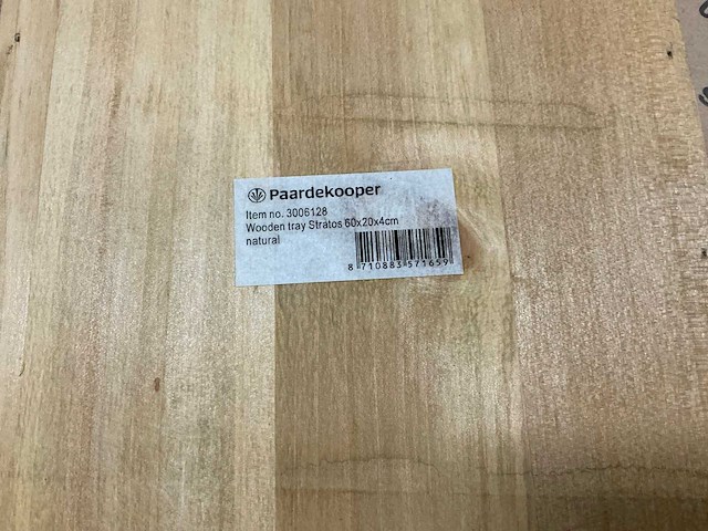Partij wooden trays stratos 60x20x4cm naturel (72x) - afbeelding 3 van  5