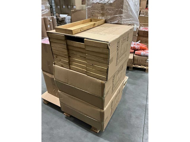 Partij wooden trays stratos 60x20x4cm naturel (72x) - afbeelding 4 van  5