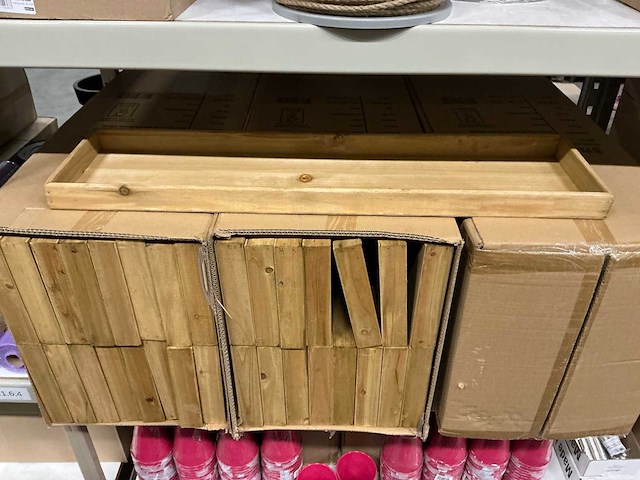 Partij wooden trays stratos 80x20x4cm natural (48x) - afbeelding 1 van  4