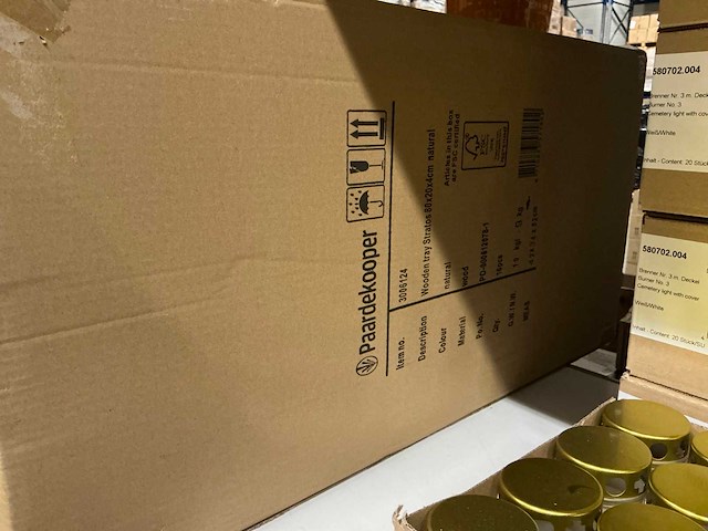 Partij wooden trays stratos 80x20x4cm natural (48x) - afbeelding 4 van  4