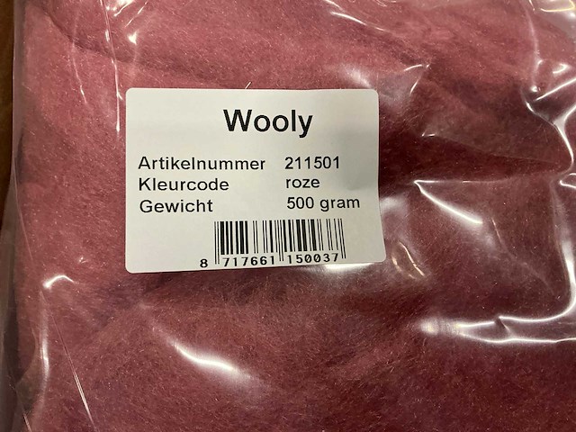 Partij wooly 500gram roze (24x) - afbeelding 2 van  4