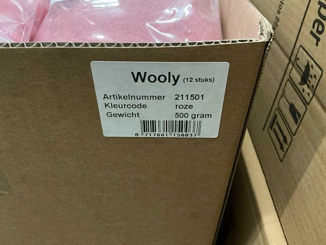 Partij wooly 500gram roze (24x) - afbeelding 4 van  4