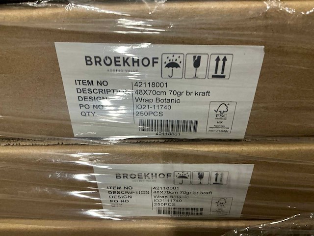 Partij wrap botanic 48x70cm 70gr br kraft (3375x) - afbeelding 3 van  3