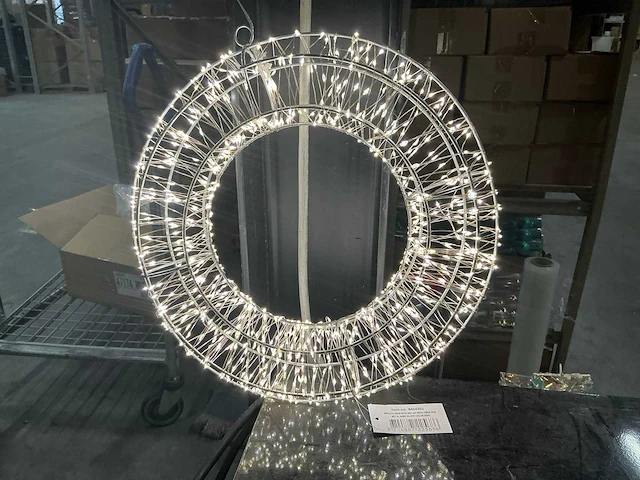 Partij wreath 38cm with 960 led with timer ip44 metal wire wire color ring (37x) - afbeelding 1 van  4