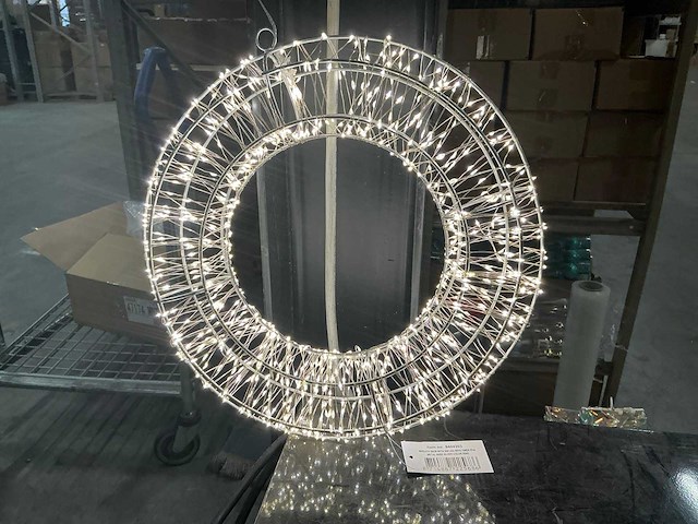 Partij wreath 38cm with 960 led with timer ip44 metal wire wire color ring (37x) - afbeelding 1 van  4