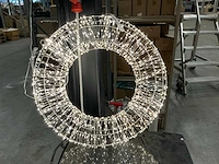 Partij wreath 58cm with 1800 led with timer ip44 metal wire silver color ring (10x)