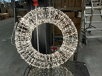 Partij wreath 58cm with 1800 led with timer ip44 metal wire silver color ring (10x) - afbeelding 1 van  4