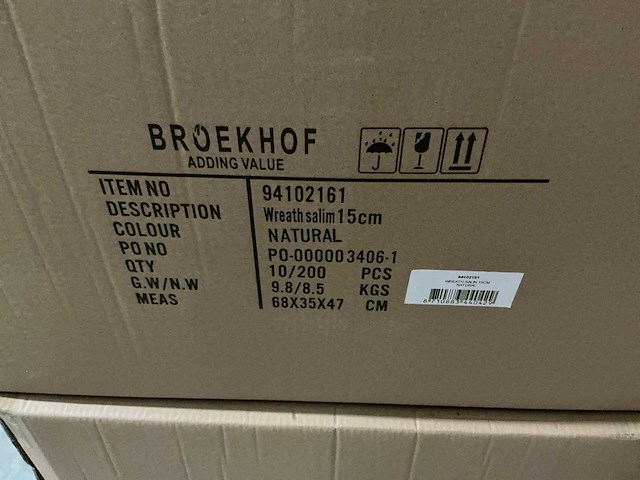 Partij wreath salin 15cm natural (760x) - afbeelding 5 van  6