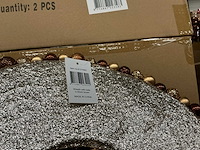 Partij wreath with balls d50cm brown (10x) - afbeelding 2 van  4