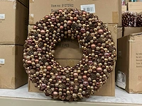 Partij wreath with balls d50cm brown (9x)