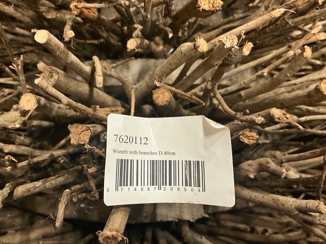Partij wreath with branches d40cm (160x) - afbeelding 2 van  3