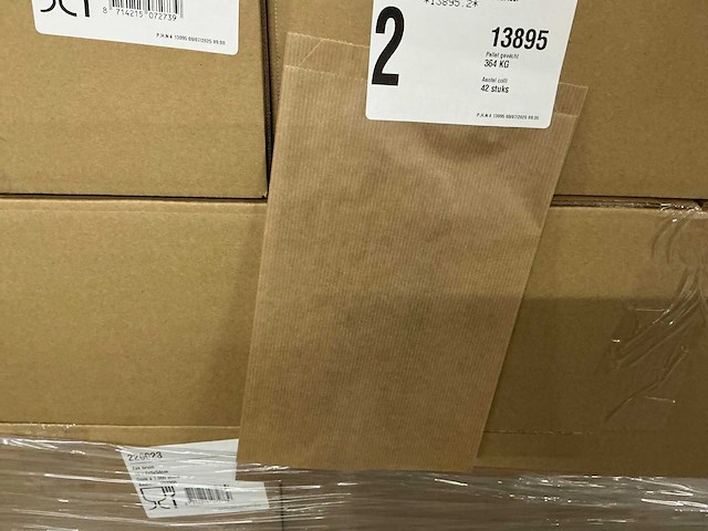 Partij zakjes bruin 16+2x5x34cm (42000x) - afbeelding 4 van  6