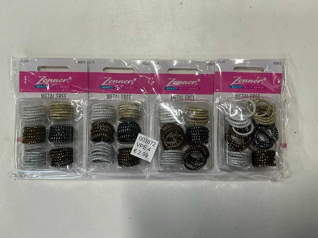 Partij zenner metal free haar elastieken 36pcs (4860x) - afbeelding 1 van  6