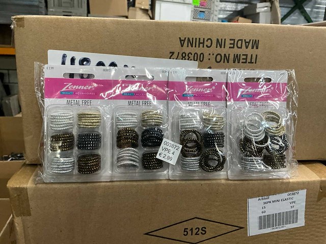 Partij zenner metal free haar elastieken 36pcs (4860x) - afbeelding 5 van  6
