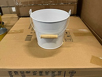 Partij zinc buckets with handles ø16xh14cm white zinc thickness 0.23mm (240x) - afbeelding 1 van  6