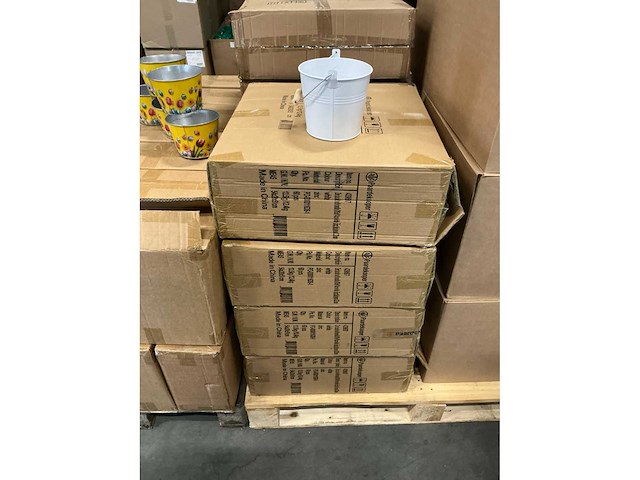 Partij zinc buckets with handles ø16xh14cm white zinc thickness 0.23mm (240x) - afbeelding 2 van  6
