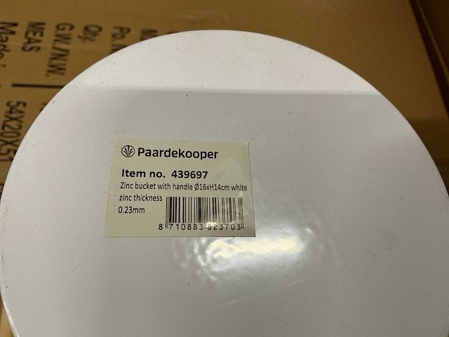 Partij zinc buckets with handles ø16xh14cm white zinc thickness 0.23mm (240x) - afbeelding 5 van  6
