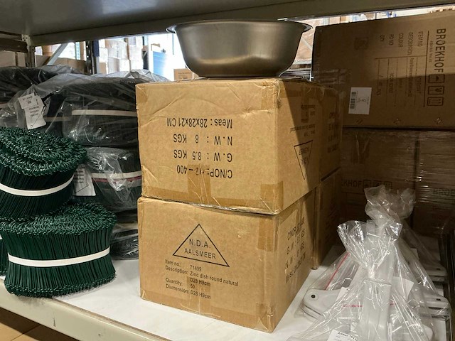 Partij zinc dish round natural d28xh9cm (200x) - afbeelding 2 van  3