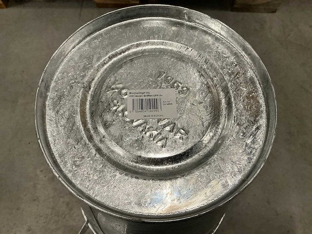 Partij zinc emmers 11l met oren (40x) - afbeelding 3 van  4