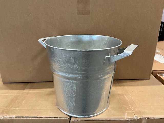 Partij zinc emmers 7l met oren h22xø24,5/20cm (314x) - afbeelding 2 van  5