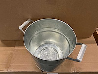 Partij zinc emmers 7l met oren h22xø24,5/20cm (314x) - afbeelding 3 van  5