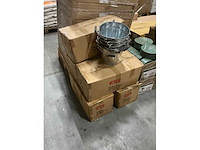 Partij zinc emmers met houten handvat h21,3xø25cm (112x) - afbeelding 5 van  6