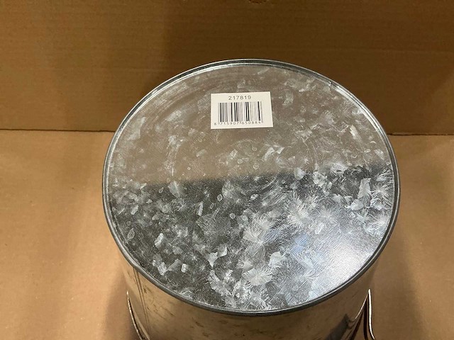 Partij zinc emmers met houten handvat h21,3xø25cm (480x) - afbeelding 2 van  3