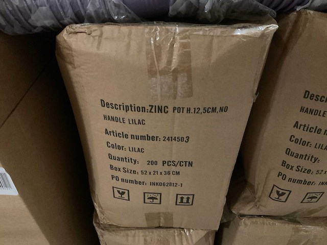 Partij zinc pot h12,5cm lilac (1000x) - afbeelding 6 van  6