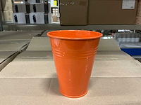 Partij zinc pot h12,5cm without handle, orange (600x) - afbeelding 1 van  6