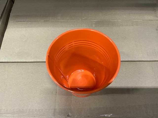 Partij zinc pot h12,5cm without handle, orange (600x) - afbeelding 2 van  6