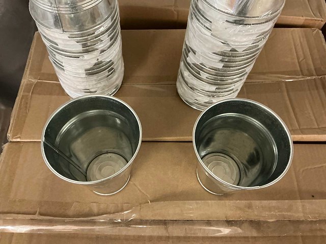 Partij zinc potten h12,5cm (4200x) - afbeelding 2 van  5