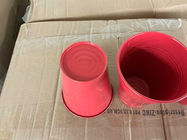 Partij zinc potten h12,5cm fuchsia (3700x) - afbeelding 2 van  5